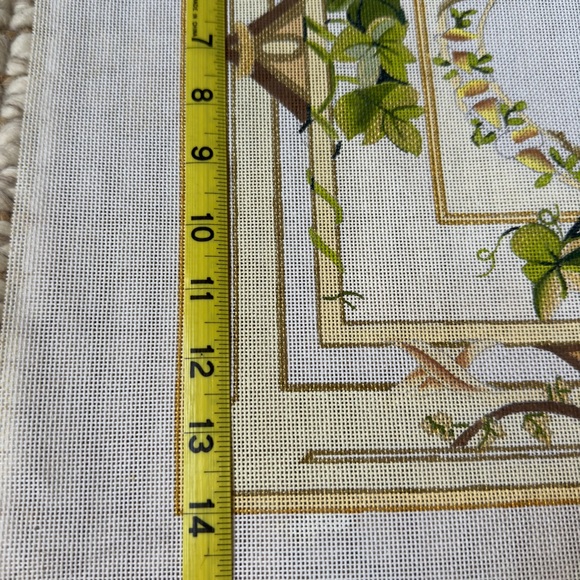 Hand-Painted “Flowers/Ivy” Needlepoint Canvas - Picture 10 of 10